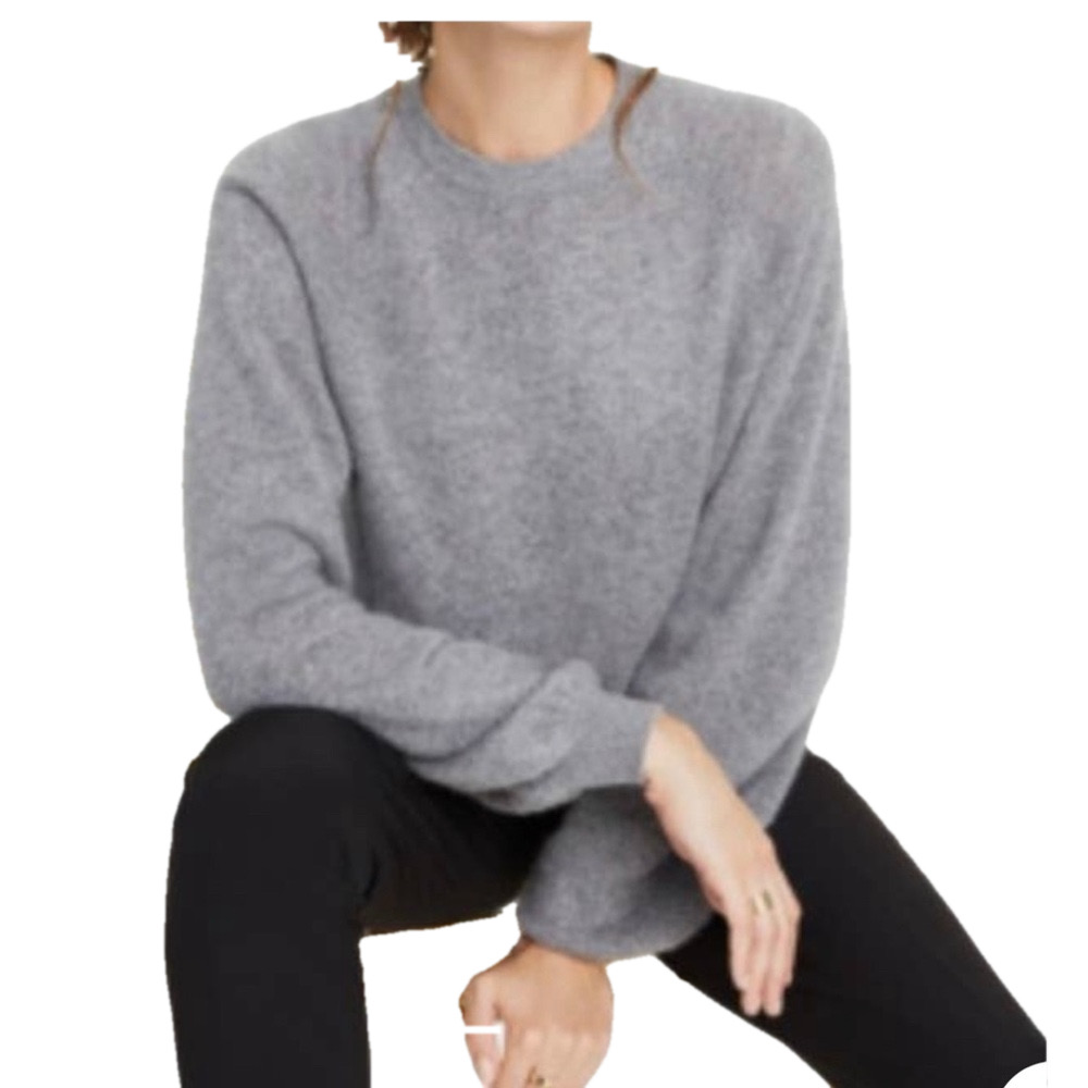 Charter Club Cashmere Luxury Long Sleeve sweater Sz M gray
